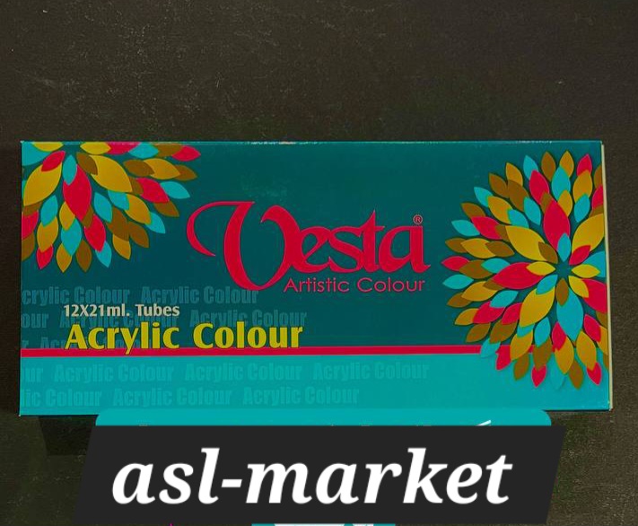 رنگ آکریلیک برند وستا ۱۲رنگ ۲۱میل