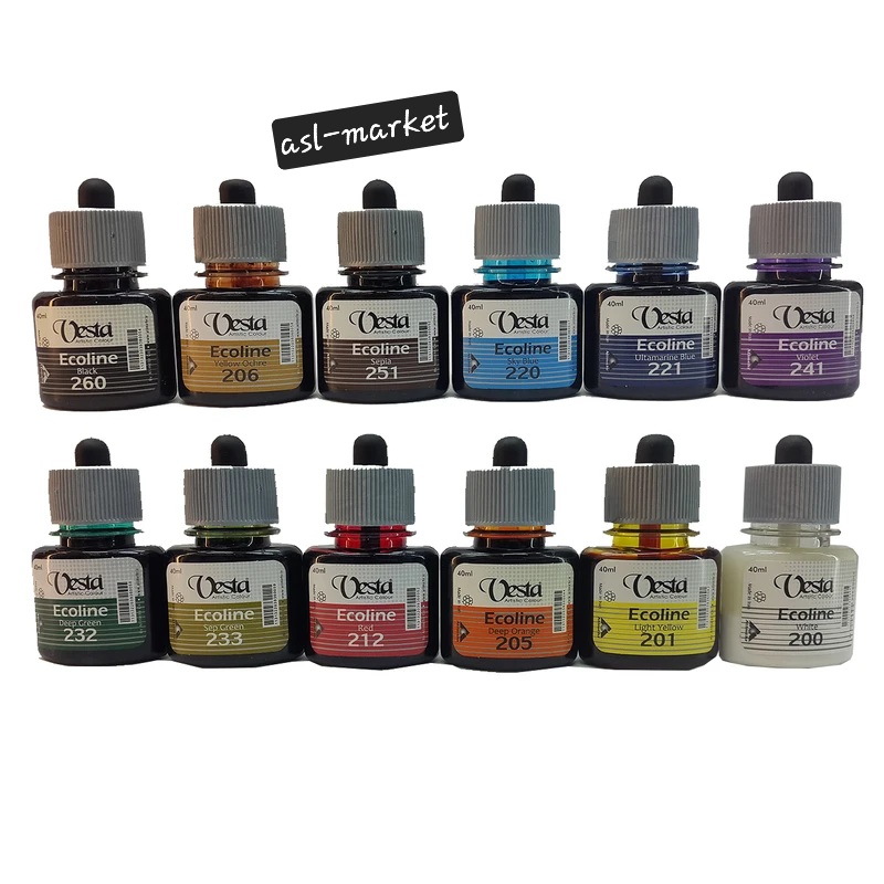 رنگ اکولین وستا Vesta میل ۴۰  بسته 12 عددی