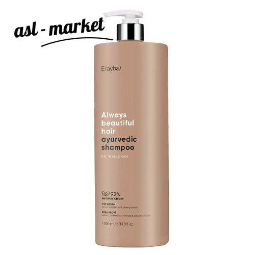 شامپو موی گیاهی ارایبا Erayba مدل ayurvedic shampoo حجم ۱۰۰۰ میلی لیتر