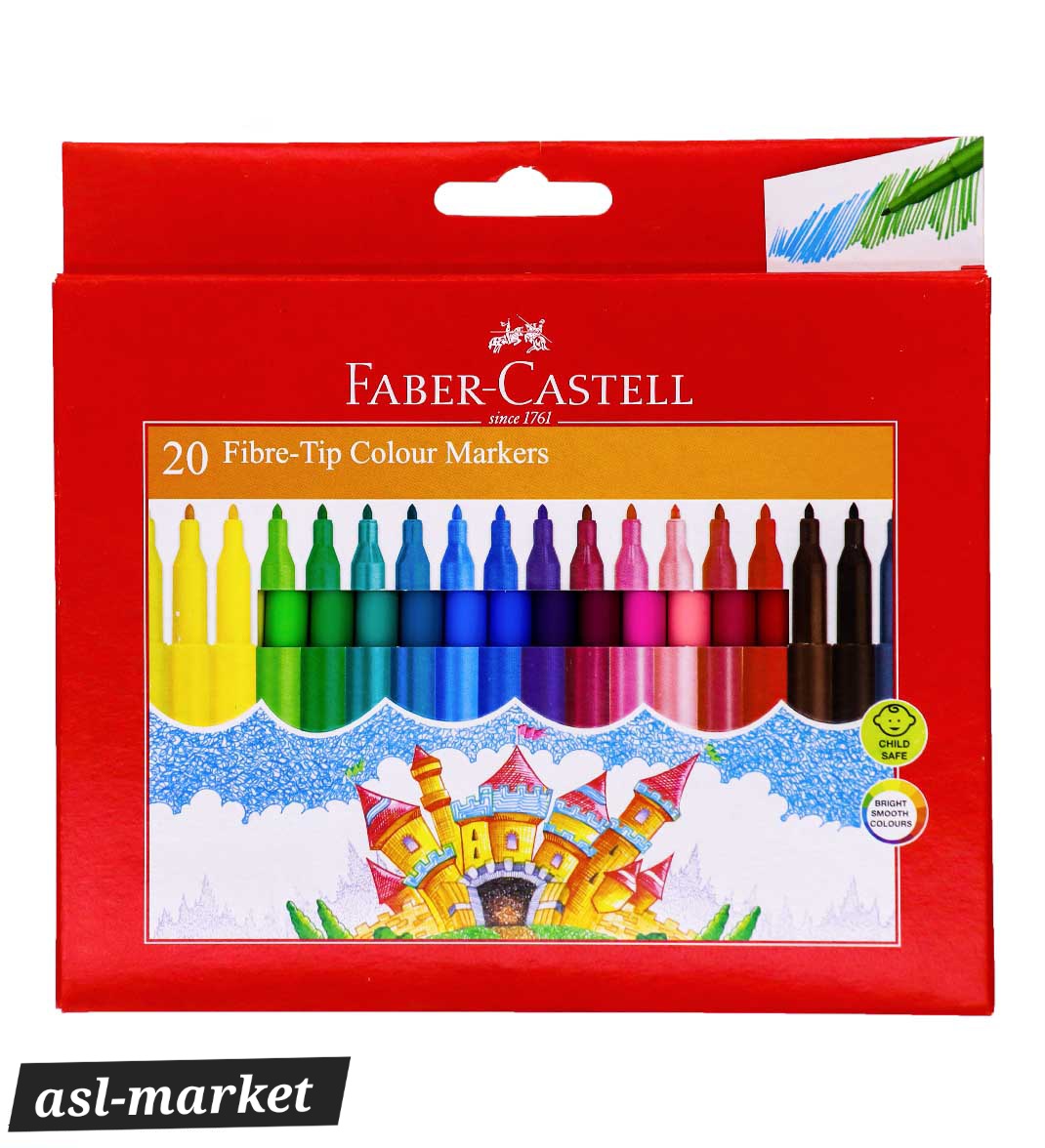 ماژیک ۲۰ رنگ فابر کاستل Faber castell 20 fibre tip colour marker