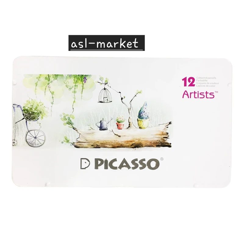 مداد رنگی 12 رنگ پیکاسو طرح Woodlog مدل Artists