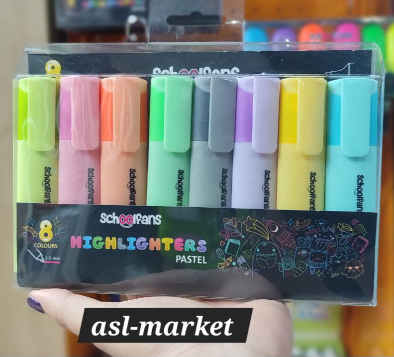 ماژیک علامت گذار پاستلی اسکول فنز ۸رنگ school fans