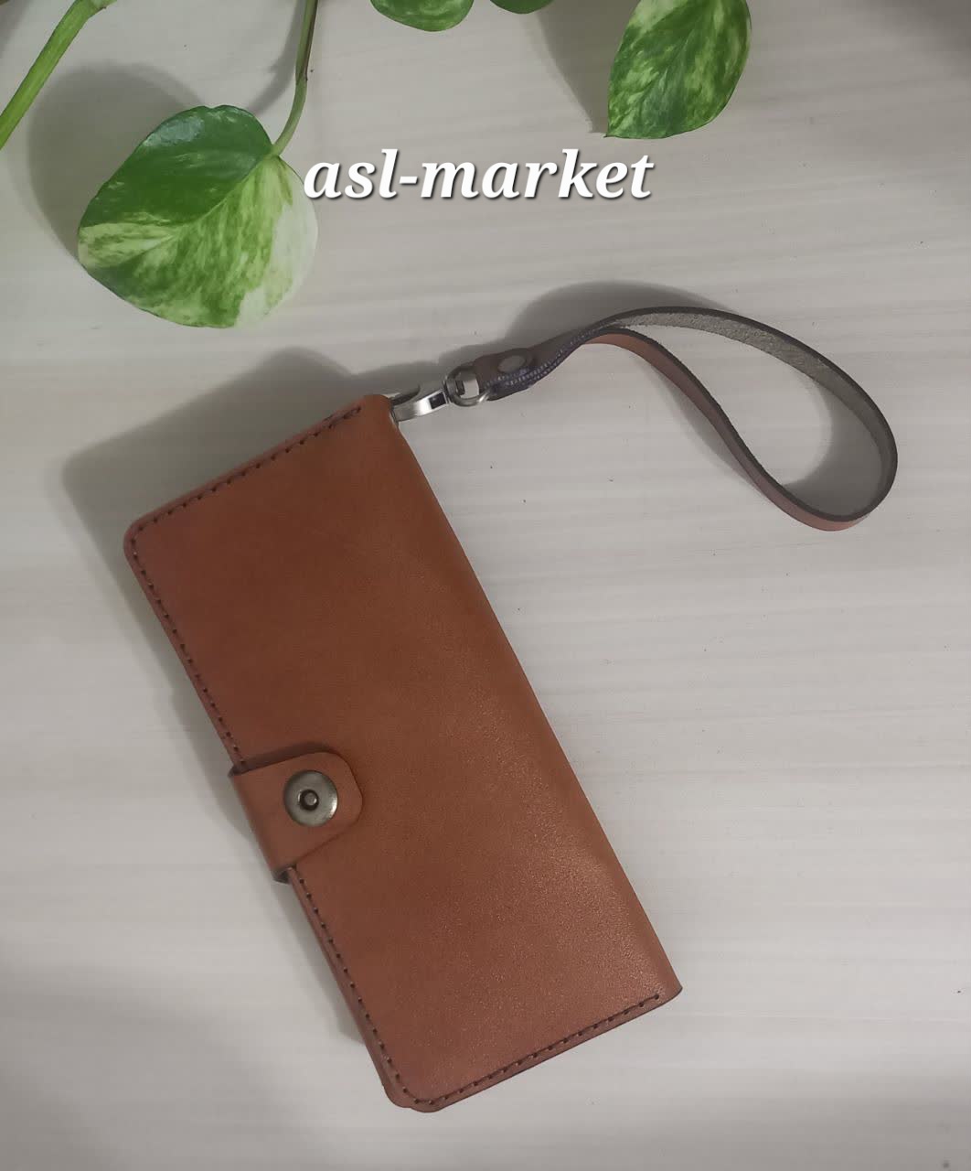 کیف پول چرم دسته دار